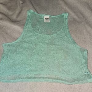 Victoria secret pink blue limited Edition lace top/cover up. Size XS